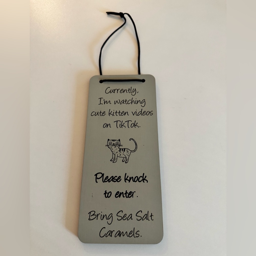 Gray Cat Door Sign